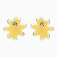 Серьги пластик "Цветочек летний" с блёсткой, цвет жёлтый