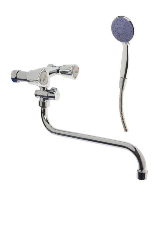 Смеситель для ванны ZEIN Z4198, однорычажный, излив 30 см, шланг 150 см, лейка 5 реж, хром 1058291 Смеситель для ванны ZEIN Z4198, однорычажный, излив 30 см, шланг 150 см, лейка 5 реж, хром 1058291