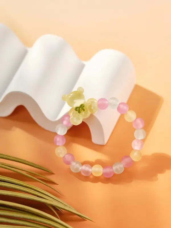 Браслет детский Выбражулька «Мишка», d=6 см. бусины, разноцветный Браслет детский Выбражулька «Мишка», d=6 см. бусины, разноцветный