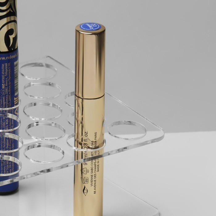 Подставка под тушь на 30 позиций 19,5×12,5×5,8 см, оргстекло 2 см В ЗАЩИТНОЙ ПЛЁНКЕ Подставка под тушь на 30 позиций 19,5×12,5×5,8 см, оргстекло 2 см В ЗАЩИТНОЙ ПЛЁНКЕ