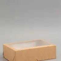 Упаковка под 12 капкейков с окном, крафт, 32,5 х 25,5 х 10 см