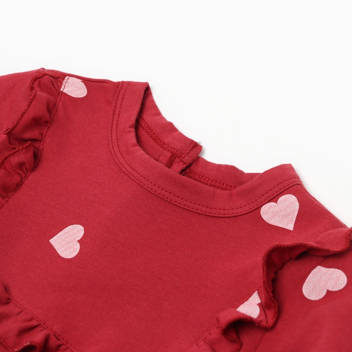 Боди детское с рюшами MINAKU, цвет красный, рост 74-80 см Боди детское с рюшами MINAKU, цвет красный, рост 74-80 см