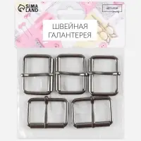 Пряжка проволочная, 4.6&times;3.4 см, 38 мм, 5 шт., цвет чёрный никель