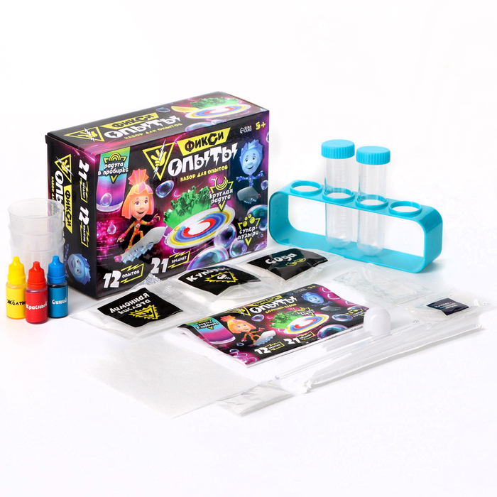 Набор для опытов «Фиксиопыты. Большой набор», 12 опытов, Фиксики, Симка и Нолик Набор для опытов «Фиксиопыты. Большой набор», 12 опытов, Фиксики, Симка и Нолик