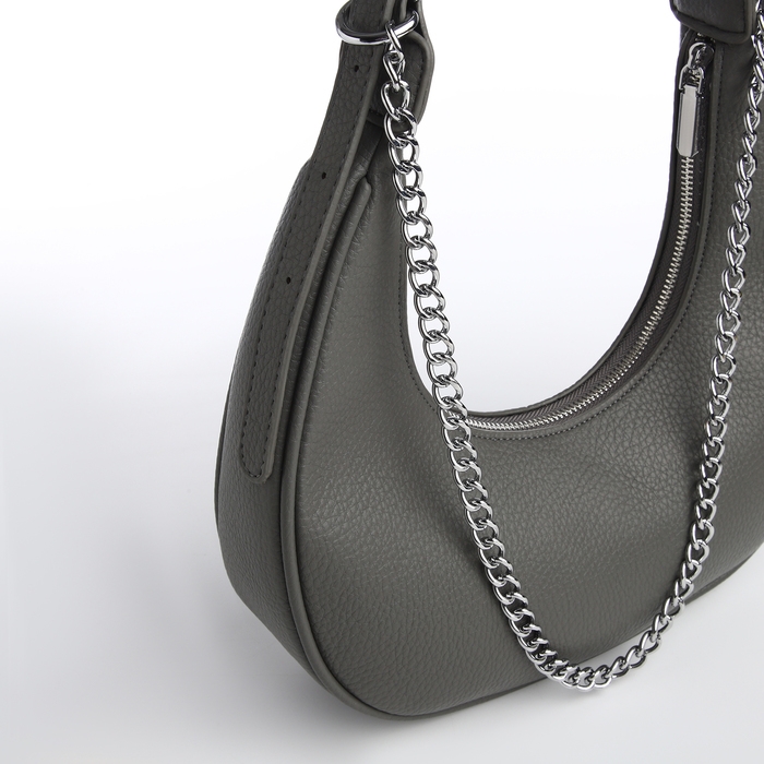 Сумка женская хобо на молнии TEXTURA, средний размер, цвет серый Сумка женская хобо на молнии TEXTURA, средний размер, цвет серый