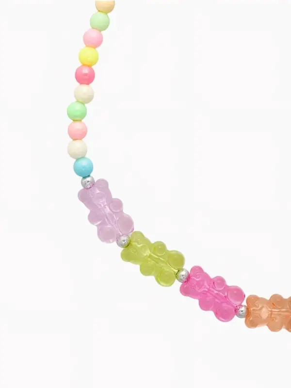 Набор детский &laquo;Выбражулька&raquo; 2 предмета: бусы, браслет, мармеладные мишки, d=5 см цветной