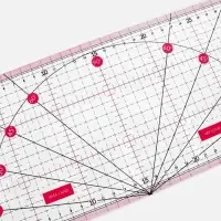 Линейка для квилтинга и пэчворка, с транспортиром, 30&times;15 см, розовая