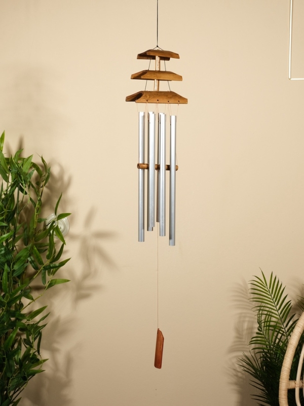Музыка ветра, бамбук, дерево, алюминий 16х9х100 см Музыка ветра, бамбук, дерево, алюминий 16х9х100 см