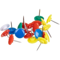 Кнопки канцелярские Attache 12мм, пластиковая шляпка, цветные 50шт пласт.уп