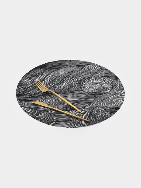 Набор салфеток сервировочных на стол Доляна &laquo;Матера&raquo;, 4 шт., 38&times;38 см, чёрный