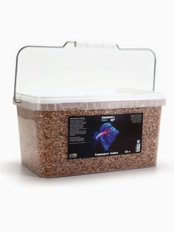 Корм для рыб и черепах &laquo;Пижон&raquo; гаммарус тушка, ведро, 5.8 л