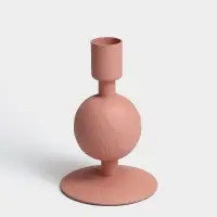 Подсвечник на 1 свечу &laquo;Пудровый&raquo;, с 1 сферой, 7.5&times;7.5&times;11.5 см