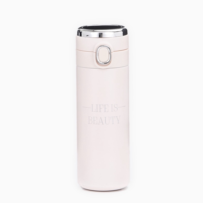 Термокружка, 420 мл, Simple Life is beauty, сохраняет тепло 8 ч, термометр Термокружка, 420 мл, Simple Life is beauty, сохраняет тепло 8 ч, термометр