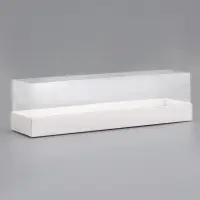 Кондитерская коробка под рулет, белая, с прозрачной крышкой, 30&times;8&times;8 см