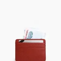 Картхолдер, на 4 карты, с окошком, красный