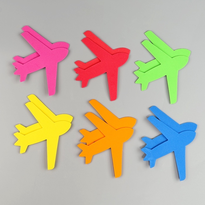 Набор фигурок из EVA  Набор фигурок из EVA "Самолет", 12 шт, цвет МИКС