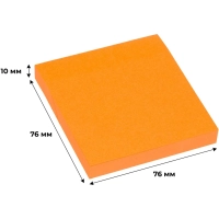 Стикеры Attache с клеев. краем 76х76, неон, оранж. 100л