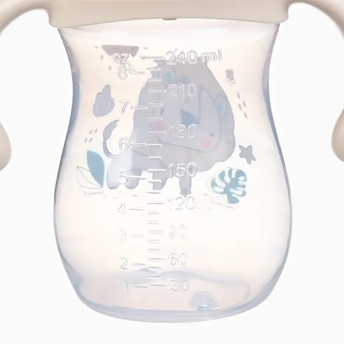 Бутылочка для кормления Крошка Я Baby time collection, широкое горло, от 6 мес., 240 мл, бежевый