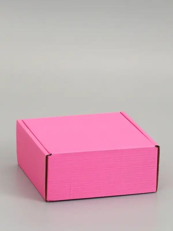 Коробка самосборная, розовая, 18 х 18 х 8 см,
