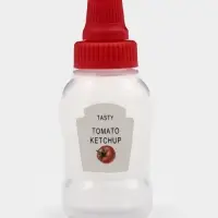 Бутылки для соуса &laquo;Мини&raquo;, набор 4 шт., 24 мл, 7.4&times;3&times;2.6 см, пластик, прозрачные, наклейка МИКС