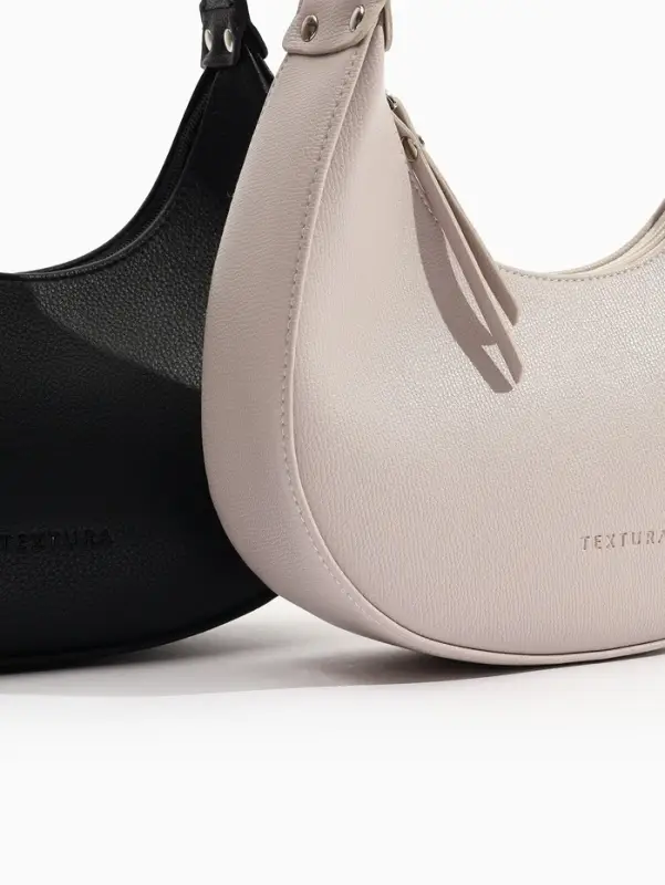 Сумка женская багет TEXTURA на молнии, 28&times;6.5&times;15 см, тёмно-бежевая