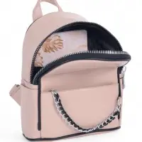 Рюкзак-мини женский на молнии, с карманом, размер 21&times;12&times;27 см, бежевый