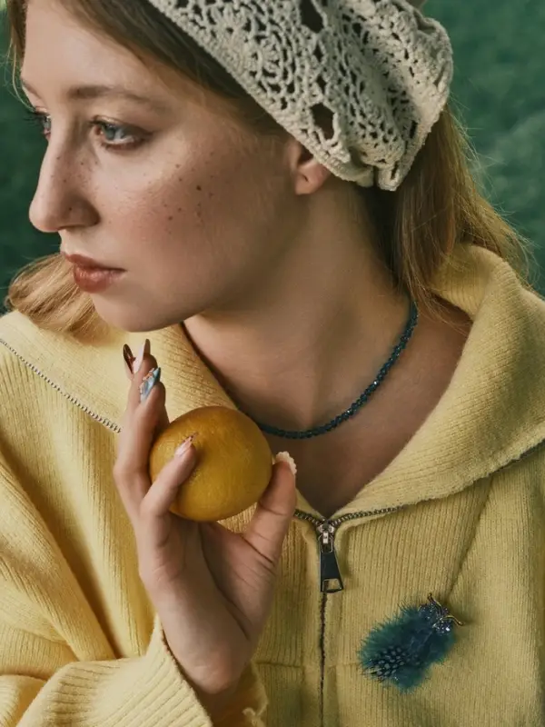 Чокер из бисера «Хрусталь», морской в серебре, 37 см + 5 см доп, цепочка