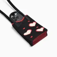 Сумка подр Сердца, 12*4*17, отд на кнопке, дл ремень, черный Сумка подр Сердца, 12*4*17, отд на кнопке, дл ремень, черный