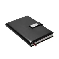 Ежедневник недатированный формат А5, с хлястиком, 112л, линия, держатель, пвх, Черный Ежедневник недатированный формат А5, с хлястиком, 112л, линия, держатель, пвх, Черный