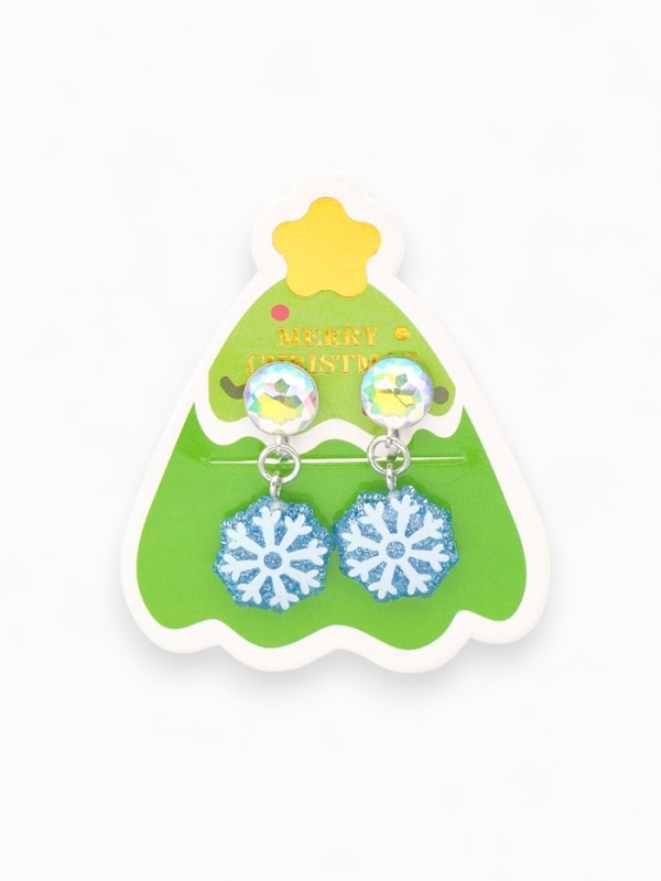 Клипсы детские Клипсы детские "Выбражулька" снежинка, страза, цвет голубо-белый