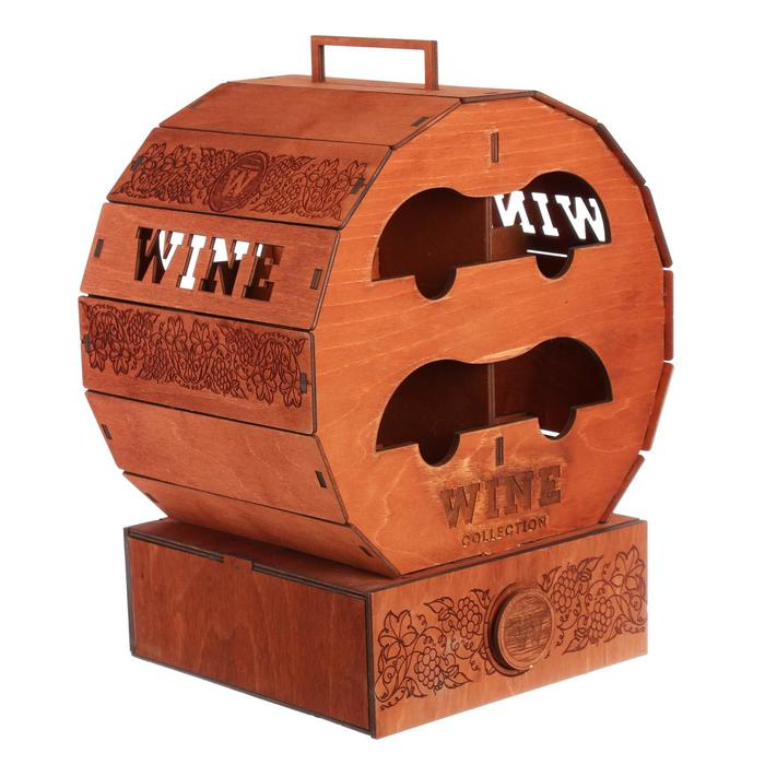 Винный мини-бар  Винный мини-бар "Бочка", 27 х 29 х 22 см.