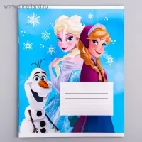 Тетрадь в клетку 12 листов, 4 вида МИКС, обложка мелованная бумага, &laquo;Холодное сердце&raquo;