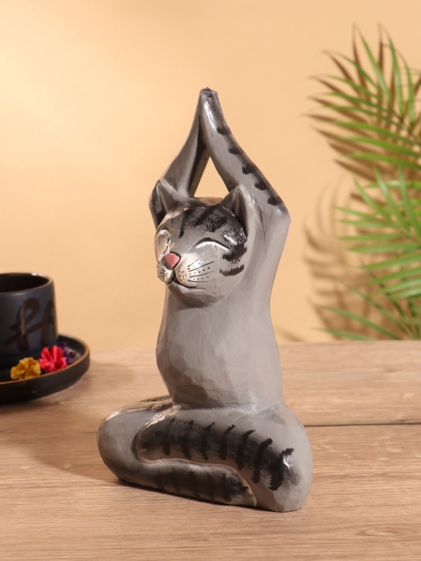 Сувенир интерьерный Сувенир интерьерный "Кот-йог" дерево 25 см