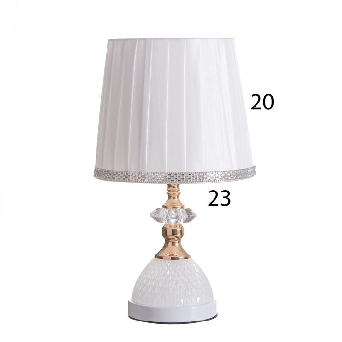 Лампа настольная  Лампа настольная "Ким" 1х40Вт Е27 1х5Вт LED белый/золото 23х23х40см