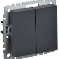 BRITE Выключатель двухклавишный 10А ВС10-2-0-БрГ графит