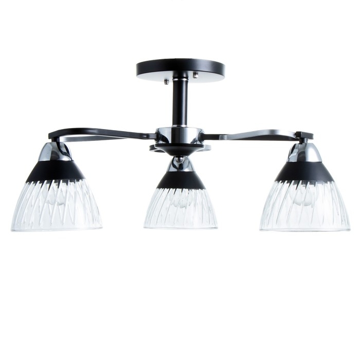 Люстра Люстра "Берн" 3хЕ27 40Вт чёрно-хромовый 56х56х25 см BayerLux
