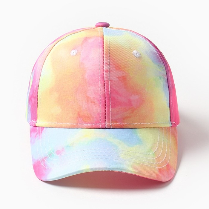 Кепка для девочек MINAKU Кепка для девочек MINAKU "Tie-dye" цвет розовый, р-р 52