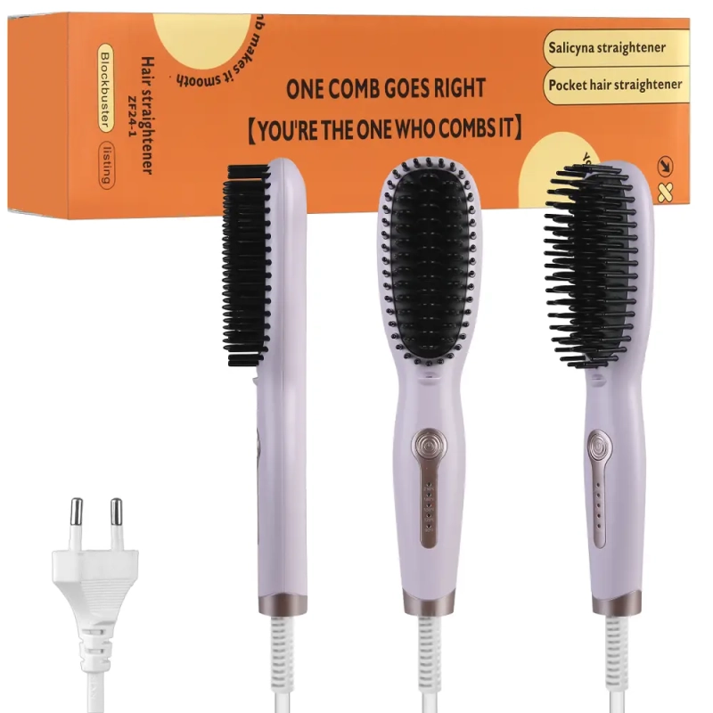 Расческа для выпрямления волос ZF24-1 сиреневый