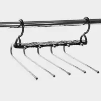 Вешалка для брюк многоуровневая, трансформер, 30.5&times;32&times;7.5 см, 5 уровней, прозрачная чёрная