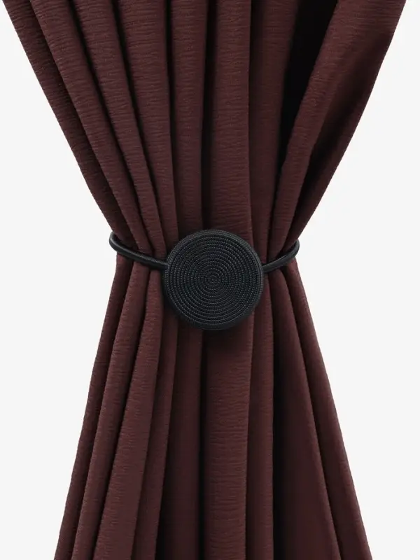 Подхват для штор &laquo;Вязаный круг&raquo;, на пружине, d=6/3.5 см, 23.5 см, чёрный