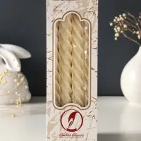 Набор свечей витых, 2,3х 24,5 см, 5 ч, 50 г, 4 штуки, слоновая кость