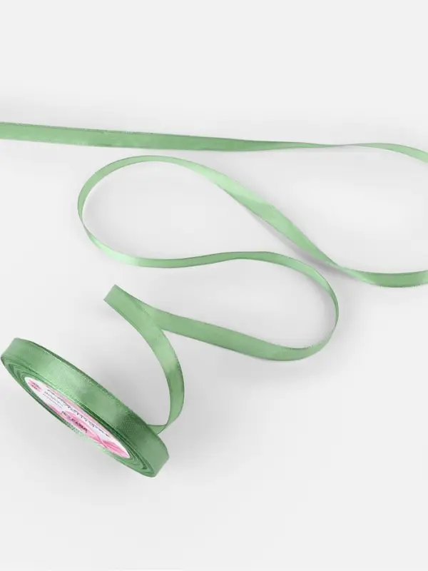 Лента атласная, 10 мм, 23±1 м, фисташковая №65 Лента атласная, 10 мм, 23±1 м, фисташковая №65