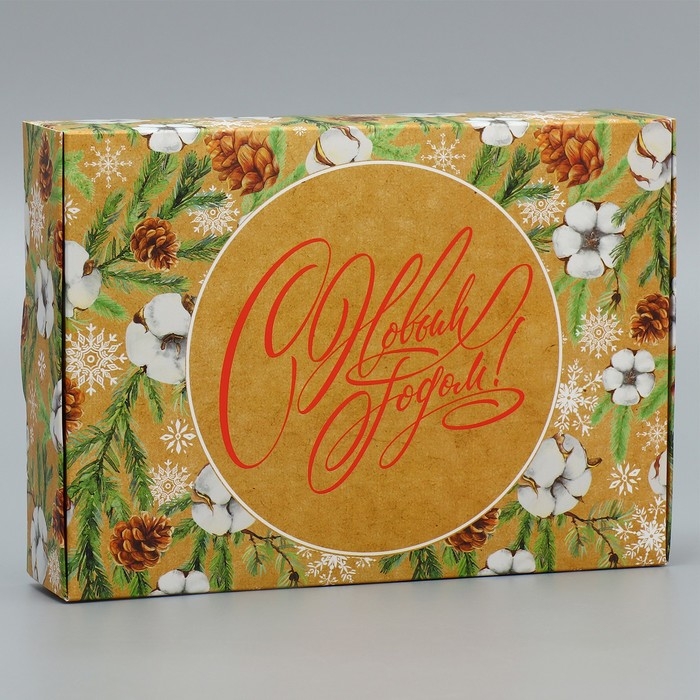 Коробка подарочная новогодняя складная «Новогодняя ботаника», 21 х 15 х 5 см Коробка подарочная новогодняя складная «Новогодняя ботаника», 21 х 15 х 5 см