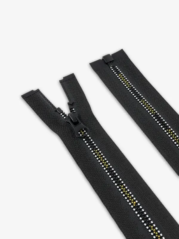 Молния &laquo;Трактор&raquo;, №5, разъёмная, замок автомат, 70 см, чёрная, белая, жёлтая