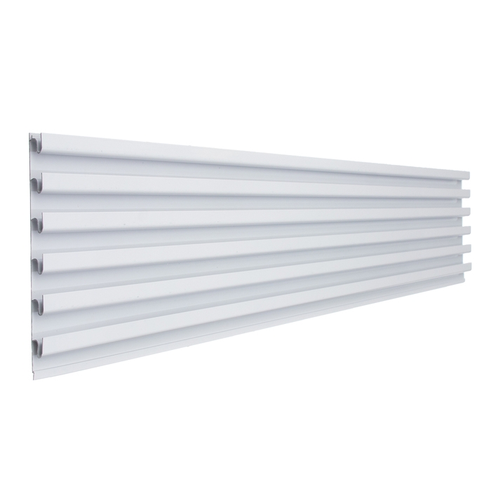 Экономпанель металл 1 мм, 1 паз, 15,5×1,9×100 см, шаг 2,5 см, цвет белый