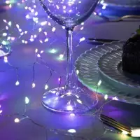 Гирлянда &laquo;Мишура&raquo; 6 м, роса, IP20, серебристая нить, 480 LED, свечение мульти, 12 В