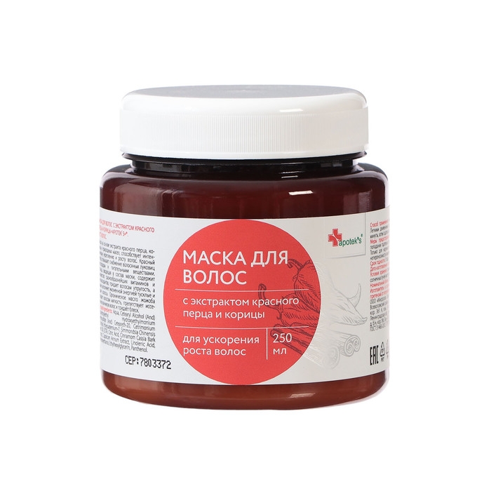 Маска для волос Apotek`s репейная, с экстрактом красного перца и корицы, 250 мл 2875396 Маска для волос Apotek`s репейная, с экстрактом красного перца и корицы, 250 мл 2875396