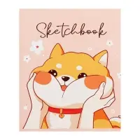 Тетрадь для скетчей А5, 16 листов &laquo;Корги&raquo;, обложка мелованный картон, блок 100 г/м&sup2;