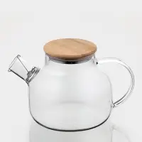 Чайник заварочный BellaTenero &laquo;Эко&raquo;, 1 л, с бамбуковой крышкой, с металлическим фильтром, боросиликатное стекло, прозрачный
