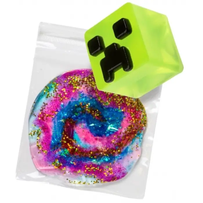 Набор игровой Slime. Pixel Block, сквиш, 2 слайма, декор